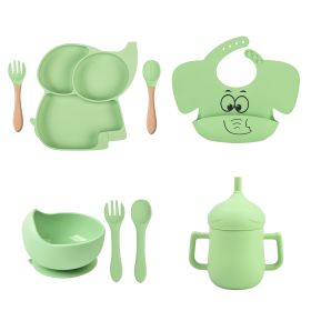 Children's Cartoon Elephant Silicone Tableware Set