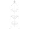 Accent Plus White Three-Tier Wire Basket Stand