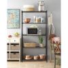 Adjustable 36W x 14D x 72H 5-Tier Freestanding Shelf;  Metal with Plastic Connectors;  Black