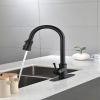 Pull Down Sprayer Single Handle High Arc Pull Out Kitchen Faucet For Single Level Stainless Steel Kitchen Sink