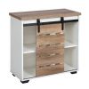 Woven Paths 32 Sliding Slat Door Accent Cabinet, ding Single Slat Door Storage Console