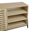 Sideboard Open Door Cabinet with Three Shelves Storage for Kitchen &amp; Dining Storage