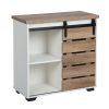 Woven Paths 32 Sliding Slat Door Accent Cabinet, ding Single Slat Door Storage Console