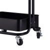 3-Tier Home Kitchen Storage Utility cart with handle-Black-YS