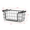 Oceanstar Stackable Metal Wire Storage Basket Set for Pantry, Countertop, Kitchen or Bathroom â€“ Black, Set of 3