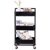 3-Tier Home Kitchen Storage Utility cart with handle-Black-YS