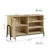 Sideboard Open Door Cabinet with Three Shelves Storage for Kitchen &amp; Dining Storage