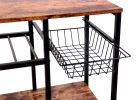 Kitchen Baker's Rack Rolling Storage Shelf Stand Organizer Workstation;  31.5Ã—15.75Ã—32.25 Inches