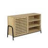 Sideboard Open Door Cabinet with Three Shelves Storage for Kitchen &amp; Dining Storage