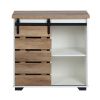 Woven Paths 32 Sliding Slat Door Accent Cabinet, ding Single Slat Door Storage Console