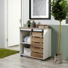 Woven Paths 32 Sliding Slat Door Accent Cabinet, ding Single Slat Door Storage Console