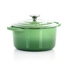 Crock-Pot Artisan 2 Piece 3 Quarts Enameled Cast Iron Dutch Oven in Pistachio Green