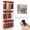 2/4PC Spice Bottle Rack Kitchen Storage Wall Mount Ingredient Plastic Adhesive Clip Cabinet Organizer Door Hooks Jar Holder Tool