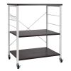 Kitchen Helper Oven Storage Cart 3-Tier Kitchen Baker's Rack With Hooks