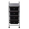 4-Drawer Cart Storage Bin Organizer Rolling with Plastic Drawers