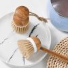 Wooden Pot Dish Washing Brush Bamboo Scruber Tableware Washing Cleaning Kitchen Supplies Home Sink Dishwashing Gadgets Tools