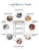 Rolling Kitchen Cart Microwave Storage Island with Wheels White for Dining Rooms Kitchens and Living Rooms